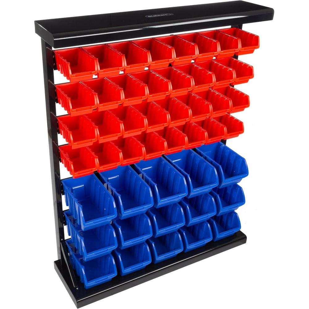 image:image8 Bin Storage Rack Organizer Wall Mountable Garage Shelving with Removeable Bins for Tools Hardware Crafts Office Supplies and More by Stalwart47 Bins