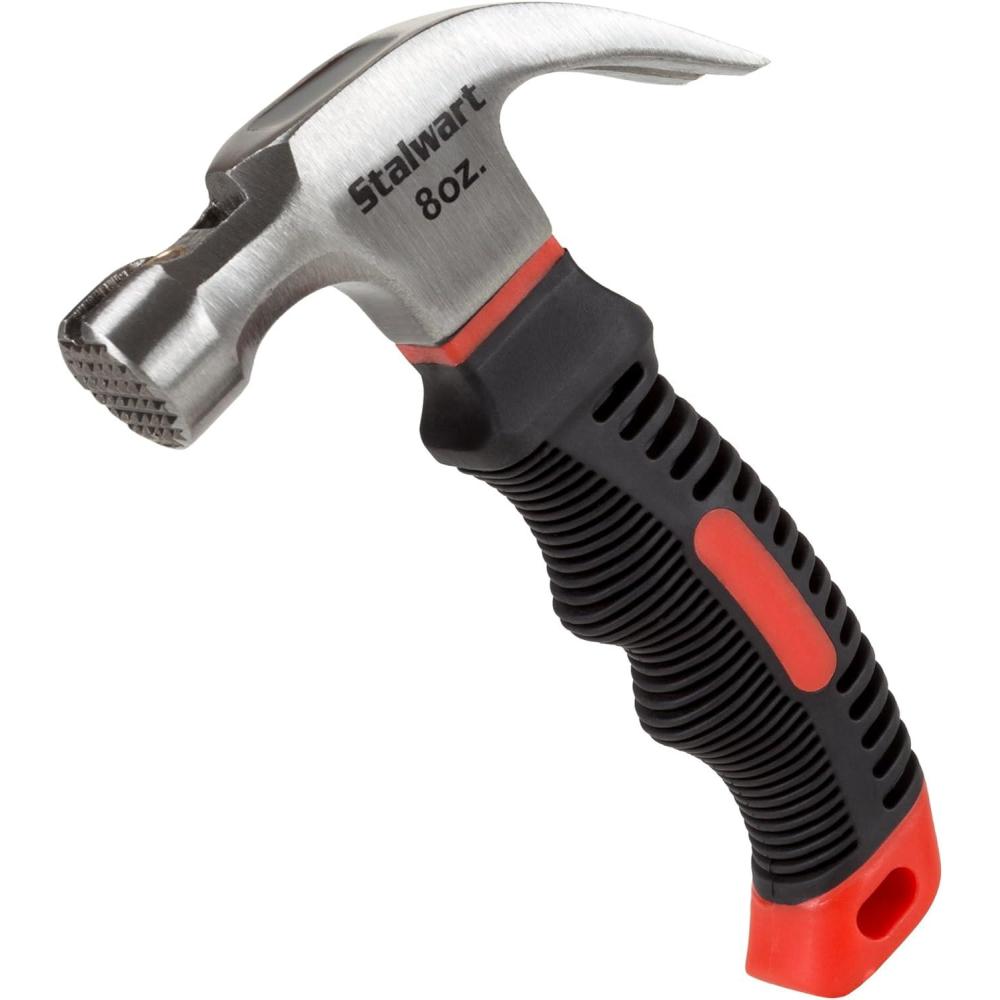 image:imageClaw Hammer with Magnetic Nail Starter  8oz Small Hammer for Women and Men with Fiberglass Handle  Carbon Steel Stubby Mini Mallet for Camping Tent Stakes DIY Home Repairs or Dorm by Stalwart