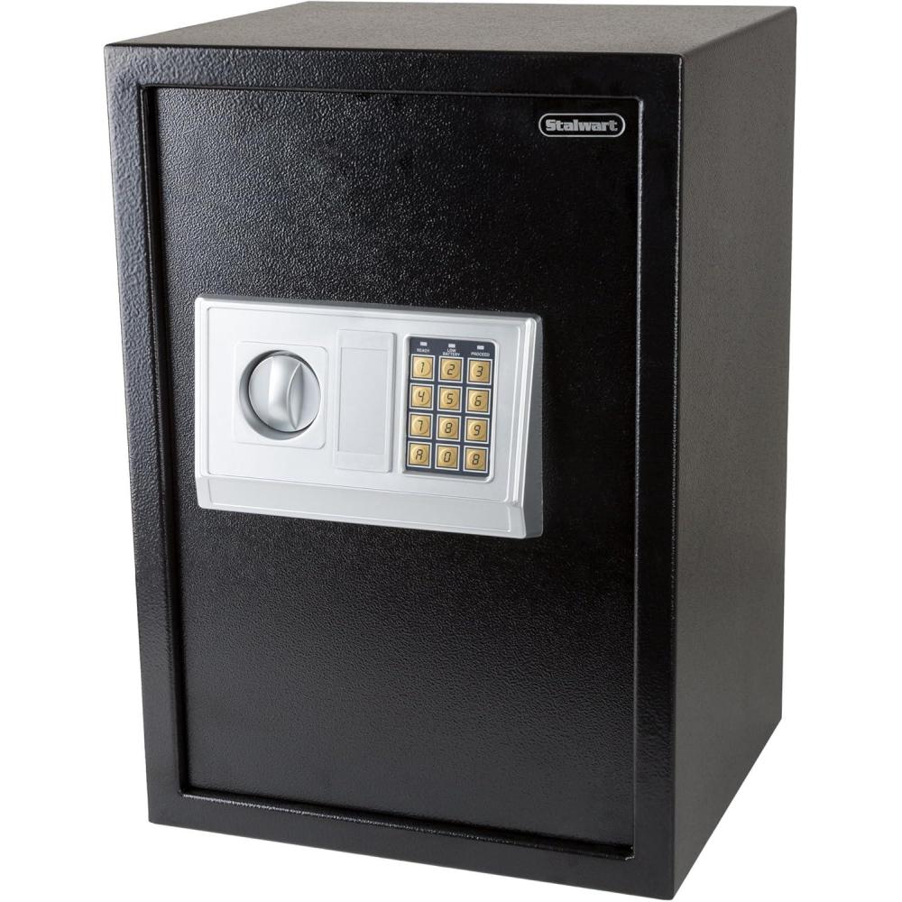 image:imageDigital Safe  Electronic Steel Safe with Keypad and Manual Override Keys  Protect Money Jewelry Passports  For Home Business by Stalwart Black