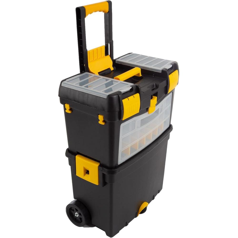 image:imageRolling Tool Box with Wheels Foldable Comfort Handle and Removable Top  Toolbox Organizers and Storage by Stalwart