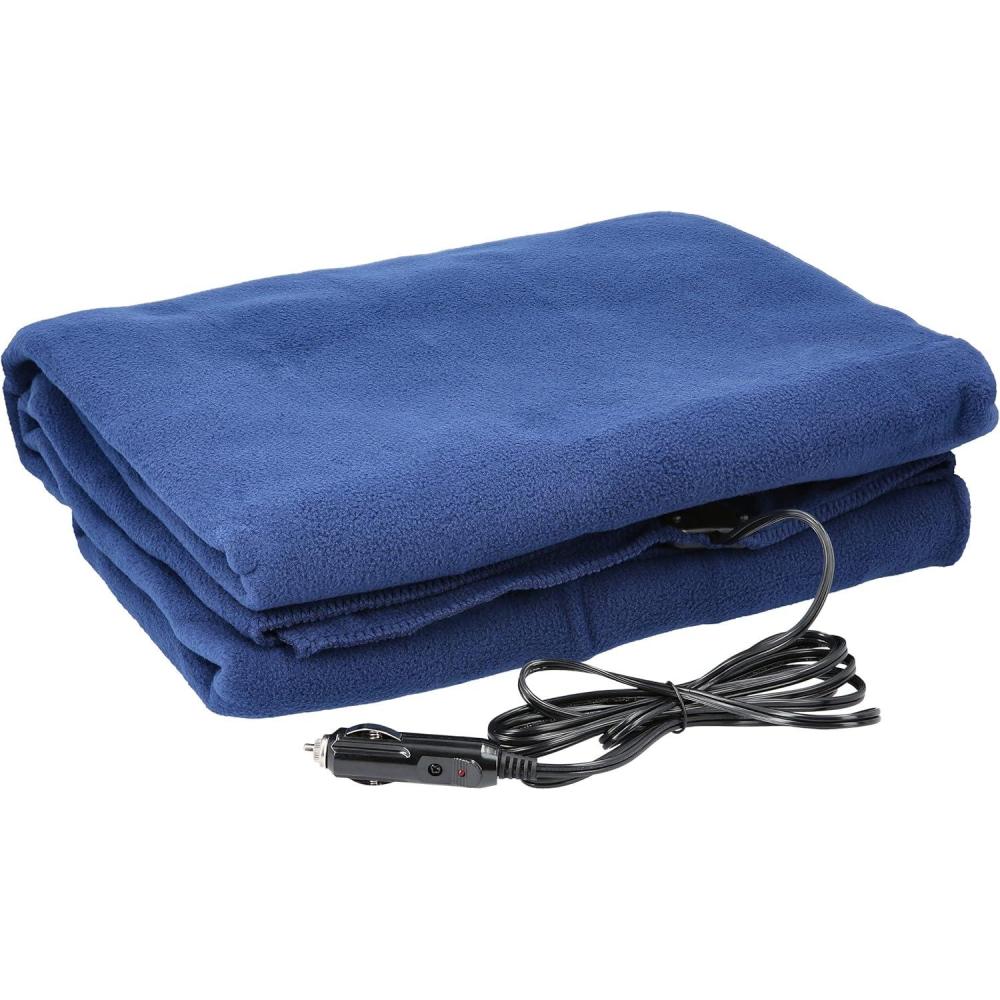 image:imageStalwart Heated Car Blanket  12Volt Electric Blanket for Car Truck SUV or RV  Portable Heated Throw Camping Essentials TanNavy Blue