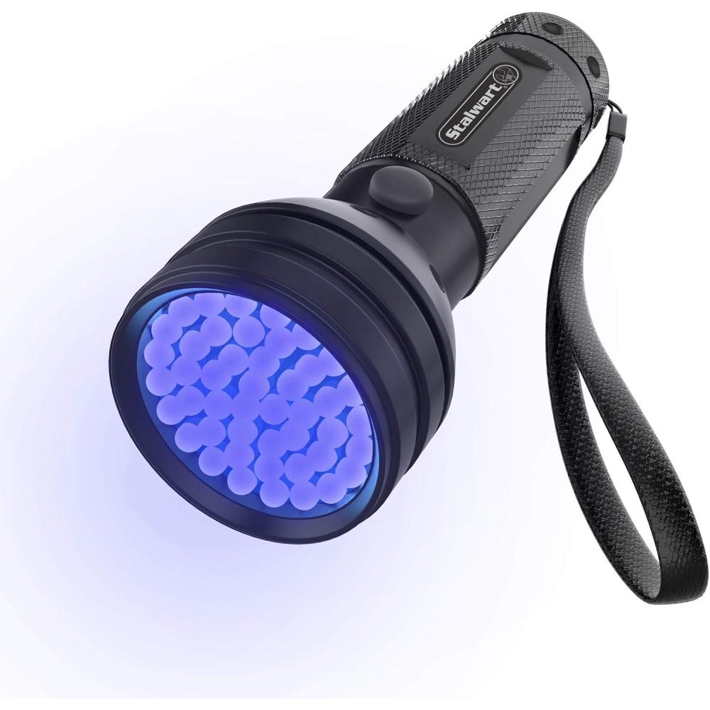 image:imageStalwart UV Flashlight  Black Light with 51 Ultraviolet LEDs and Aluminum Housing  Pet Urine Detector for Stains Bedbugs and Scorpions Black
