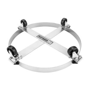55-Gallon Drum Dolly – Heavy-Duty Steel Dolly with Cross Braces and 4 Caster Wheels – 1,000-Pound Capacity by Pentagon Tools(Light Gray)