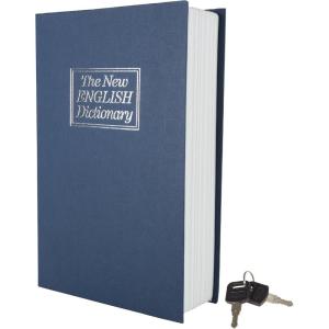 Book Safe with Key – Portable New English Dictionary Hidden Mini Safe Great for Traveling, Storing Money, Jewelry, and Passports by Stalwart (Blue)