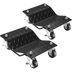 Car Wheel Dolly Set of 4 – 16×12” Heavy Duty Antiskid Car Dolly Tire Skates with 6000lb Capacity – 360 Degree Rotatable Wheel Dollies for Cars, Trucks, Trailers, Motorcycles or Boats by Pentagon Tools(Black)
