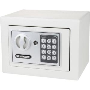 Digital Security Box – Compact Steel Combination Lock Box with Electronic Keypad – Portable Money Safe for Cash Savings or Jewelry by Stalwart (Gray)(Gray)