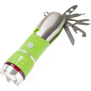 Multi Tool LED Flashlight, All In One Tool Light For Emergency, Camping and Cars By Stalwart (Green) (With Glass Breaker and Seatbelt Cutter)