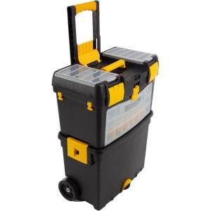 Rolling Tool Box with Wheels, Foldable Comfort Handle, and Removable Top – Toolbox Organizers and Storage by Stalwart