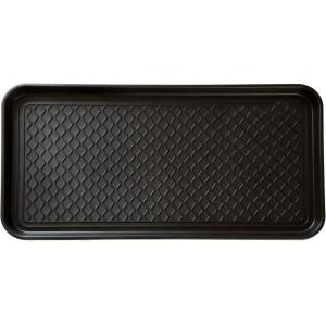 Stalwart 75-ST6012 All Weather Boot Tray-Water Resistant Plastic Utility Shoe Mat for Indoor and Outdoor Use in All Seasons (Black), Large(1-Pack)