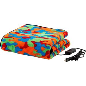 Stalwart Heated Car Blanket – 12-Volt Electric Blanket for Car, Truck, SUV, or RV – Portable Heated Throw, Camping Essentials (Tan)(Multi-color Camo)