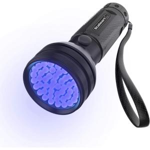 Stalwart UV Flashlight – Black Light with 51 Ultraviolet LEDs and Aluminum Housing – Pet Urine Detector for Stains, Bedbugs, and Scorpions (Black)