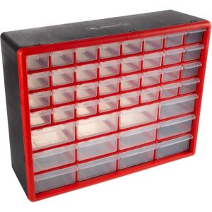 Storage Drawers-44 Compartment Organizer Desktop or Wall Mountable Container for Hardware, Parts, Craft Supplies, Beads, Jewelry, and More by Stalwart(44 Drawers)