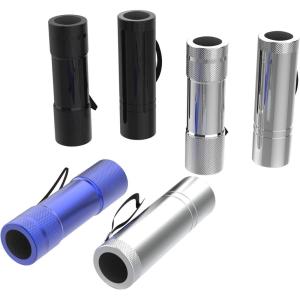 Whetstone 6 Pack Aluminum 9-LED Flashlights with Batteries