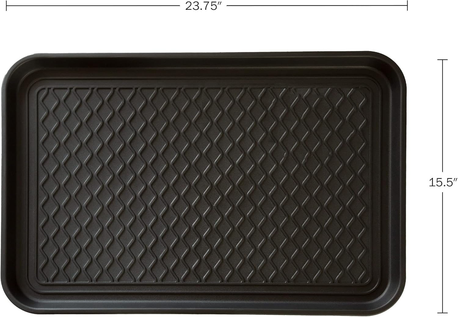 image:imageAll Weather Boot Tray Medium Water Resistant Plastic Utility Shoe Mat for Indoor and Outdoor Use in All Seasons by Stalwart Set of Two Dark GreyBlack