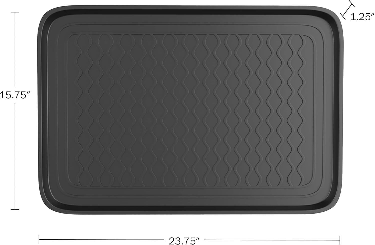 image:imageAll Weather Boot Tray Medium Water Resistant Plastic Utility Shoe Mat for Indoor and Outdoor Use in All Seasons by Stalwart Set of Two Dark GreyDark Grey